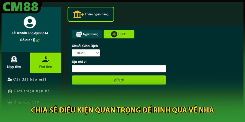 Chia sẻ điều kiện quan trọng để rinh quà về nhà